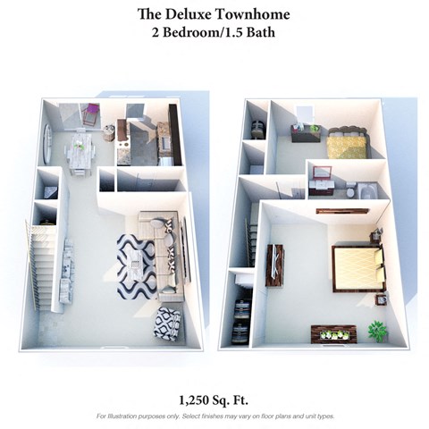 2 bed 1 bath floor plan E at Miamisburg by the Mall, Miamisburg, OH